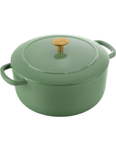 Garnek Żeliwny Okrągły Ballarini Bellamonte 75003-577-0 - 5,5 Ltr Zielony