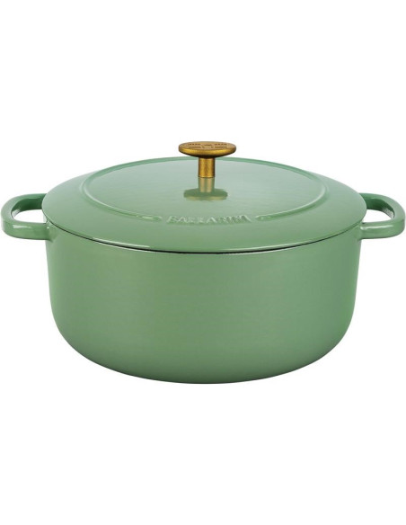 Garnek Żeliwny Okrągły Ballarini Bellamonte 75003-577-0 - 5,5 Ltr Zielony