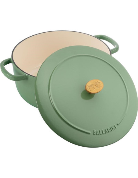 Garnek Żeliwny Okrągły Ballarini Bellamonte 75003-577-0 - 5,5 Ltr Zielony
