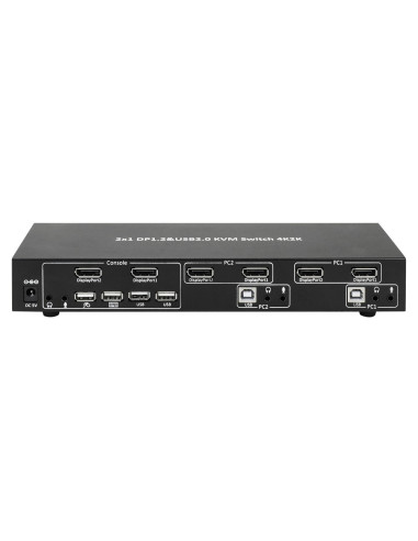 Techly Idata Dp-Kvm2 Przełącznik Kvm Czarny