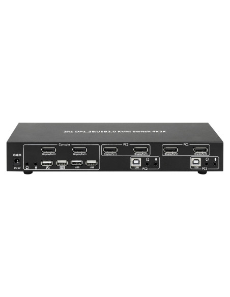 Techly Idata Dp-Kvm2 Przełącznik Kvm Czarny