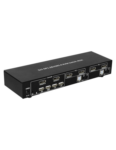 Techly Idata Dp-Kvm2 Przełącznik Kvm Czarny