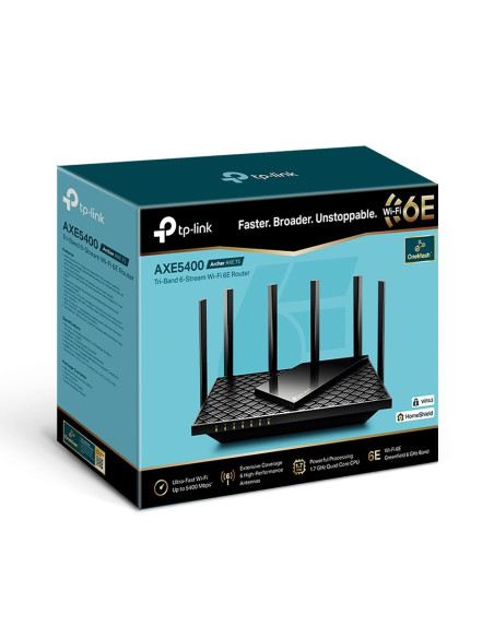 Tp-Link Archer Axe75 Router Bezprzewodowy Gigabit Ethernet Trójpasmowy (2,4 Ghz / 5 Ghz / 6 Ghz) Czarny