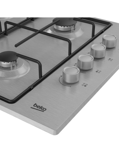 Beko Hibg64120Sx Płyta Kuchenna Stal Nierdzewna Wbudowany 60 Cm Gaz 4 Stref(Y)