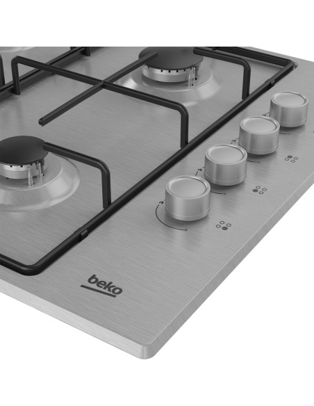 Beko Hibg64120Sx Płyta Kuchenna Stal Nierdzewna Wbudowany 60 Cm Gaz 4 Stref(Y)