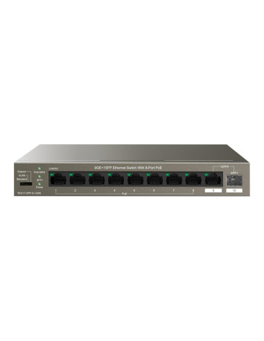 Tenda Teg1110Pf-8-120W Łącza Sieciowe Nie Zarządzany Gigabit Ethernet (10/100/1000) Obsługa Poe Czarny