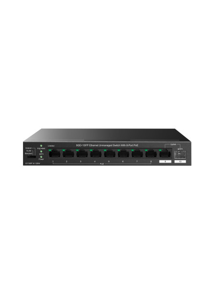 Tenda Teg1110Pf-8-120W Łącza Sieciowe Nie Zarządzany Gigabit Ethernet (10/100/1000) Obsługa Poe Czarny