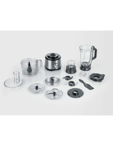 Severin Multi Robot Kuchenny Inox, Szklany Mikser Kielichowy 1,5 L, Młynek 140 Ml, Pojemnik Roboczy 1,5 L, Moc 1200W Km3892