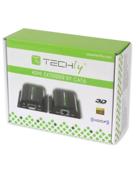 Techly Idata Ext-E70I Przedłużacz Av Nadajnik I Odbiornik Av Czarny