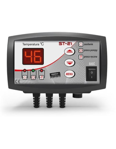 Sterownik Tech Controller St-21 Do Pompy Centralnego Ogrzewania, Funkcja Anti-Stop, Antyzamarzanie, Możliwość Pracy Jako Termost