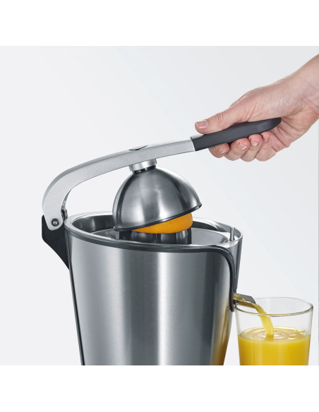 Severin Wyciskarka Do Cytrusów, Poj. 400Ml, Stal, 2 Stożki, Ramię Z Aluminium, Regulator Miazgi Owocowej, Moc 160W Cp3544