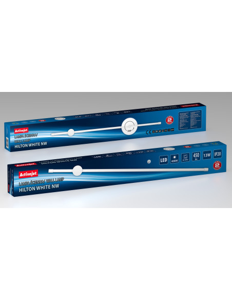 Lampa Ścienna Led Activejet Aje-Hilton White Nw