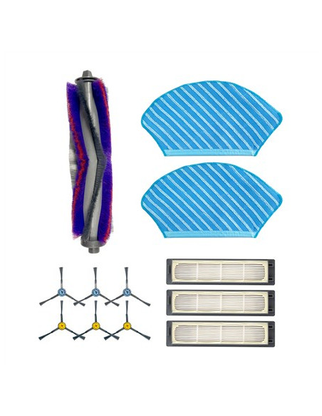 Zestaw Części Zamiennych Midea: Szczotka Boczna×6Szt, Szczotka Główna×1Szt, Filtr Hepa×3Szt, Ściereczka Do Mopa×2Szt Do M7 | Mid