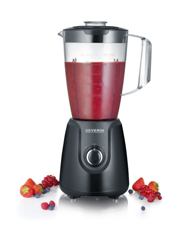 Severin Mikser Kielichowy Czarny Poj. 1,5 L Z Tritanu, 2 Stopnie Prędkości, Wyjmowane 4-Listne Ostrze Ze Stali, 600W Sm 3707