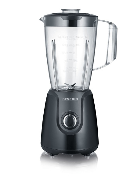 Severin Mikser Kielichowy Czarny Poj. 1,5 L Z Tritanu, 2 Stopnie Prędkości, Wyjmowane 4-Listne Ostrze Ze Stali, 600W Sm 3707