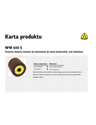 K.ściernica Nasadz.włokn.100X100X19 Nfw600 Very Fine Korund
