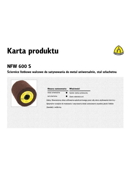 K.ściernica Nasadz.włokn.100X100X19 Nfw600 Very Fine Korund
