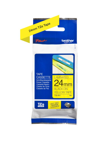 Taśma Brother Laminowana 24Mm/8M Czarny Na Żółtym