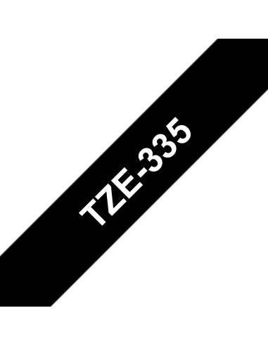 Brother Tze-335 Taśmy Do Etykietowania Biały Na Czarnym Tz