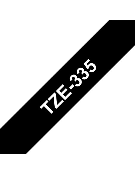 Brother Tze-335 Taśmy Do Etykietowania Biały Na Czarnym Tz