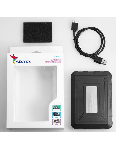 Adata Ed600 Obudowa Hdd/Ssd Czarny 2.5"