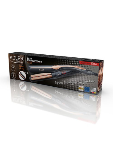 Adler Ad 2318 Urządzenie Do Stylizacji Włosów Prostownica Ciepły Czarny, Koralowy 120 W