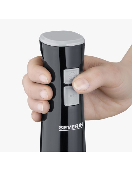 Severin Blender Ręczny Czarny, Turbo, Obroty 13000 Obr./ Min, 100% Wolny Od Bpa, Ergonomiczne Wzornictwo, Moc 170W Sm3770