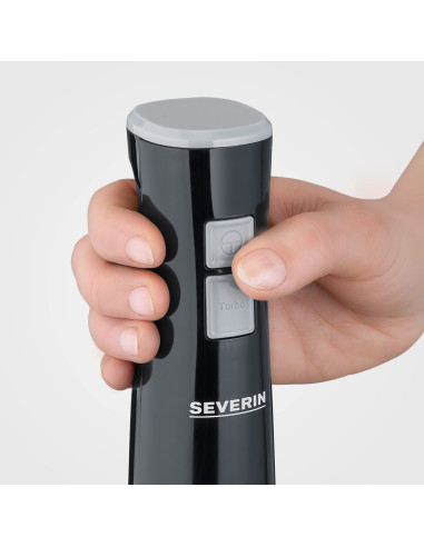 Severin Blender Ręczny Czarny, Turbo, Obroty 13000 Obr./ Min, 100% Wolny Od Bpa, Ergonomiczne Wzornictwo, Moc 170W Sm3770