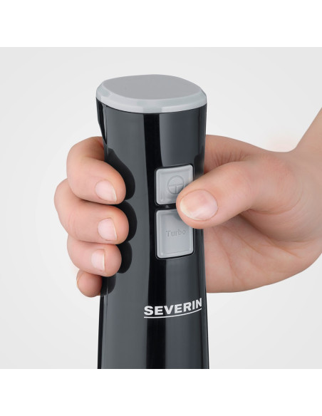 Severin Blender Ręczny Czarny, Turbo, Obroty 13000 Obr./ Min, 100% Wolny Od Bpa, Ergonomiczne Wzornictwo, Moc 170W Sm3770
