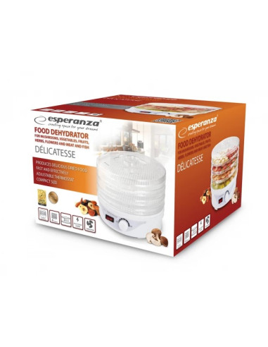 Suszarka Do Grzybów, Warzyw I Owoców Esperanza Délicatesse Ekd003 (250W  Kolor Biały)