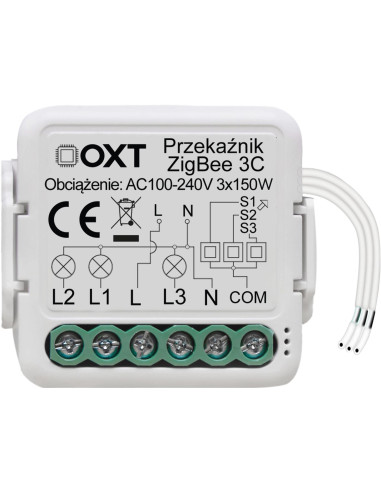 Moduł Oxt Mini Przekaźnik 3 Obwody Zigbee Tuya