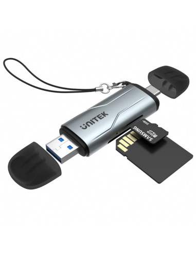 Unitek R1010A Czytnik Kart Usb 3.2 Gen 1 (3.1 Gen 1) Type-A/Type-C Szary