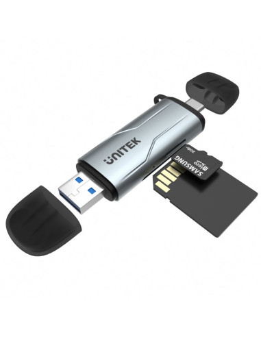 Unitek R1010A Czytnik Kart Usb 3.2 Gen 1 (3.1 Gen 1) Type-A/Type-C Szary