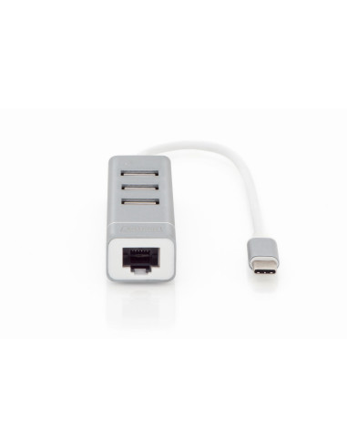 Digitus 3-Portowy Hub Usb 2.0 I Adapter Lan Fast Ethernet Ze Złączem Type-C™