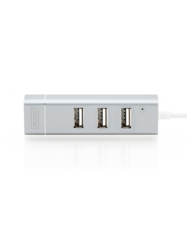 Digitus 3-Portowy Hub Usb 2.0 I Adapter Lan Fast Ethernet Ze Złączem Type-C™