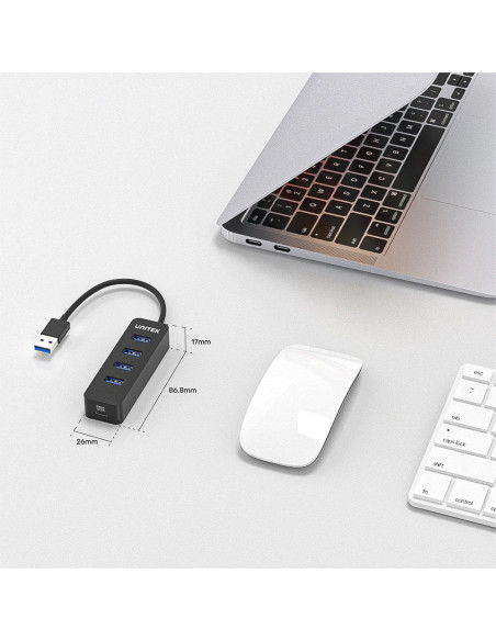 Unitek Uhub Q4 Usb 3.2 Gen 1 (3.1 Gen 1) Type-A 5000 Mbit/S Czarny