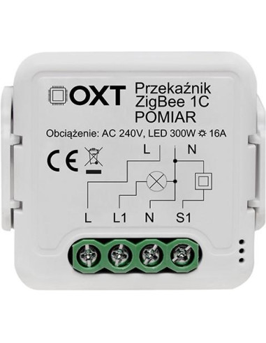 Moduł Oxt Przekaźnik 1 Obw. Pomiar 16A Zigbee Tuya