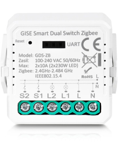 Gise Smart Podwójny Moduł Przekaźnikowy Zigbee | Tuya | Gds-Zb