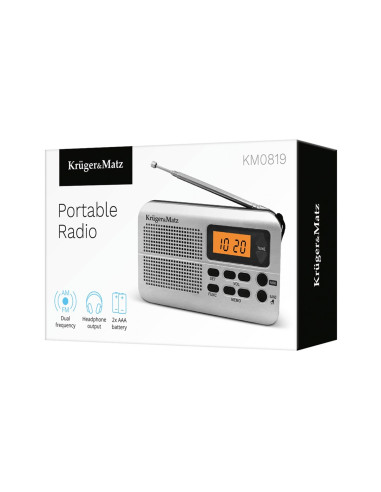 Kruger & Matz Km0819 Radio Przenośne, Szaro-Czarne
