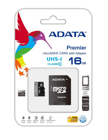 Karta Pamięci Adata Premier Ausdh16Guicl10-Ra1 (16Gb  Class 10  Adapter)