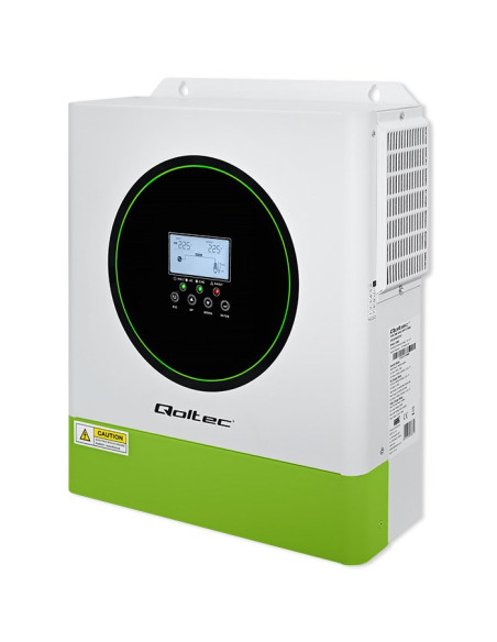 Qoltec Hybrydowy Inwerter Solarny Off-Grid 3500W | 100A | 24V | Mppt | Bms | Opcja Wi-Fi | Sinus | Power Factor 1.0