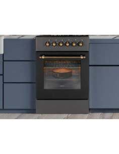 Kuchnia Gazowo-Elektryczna Retro Designe Mpm-56-Krm-13 Czarna 2