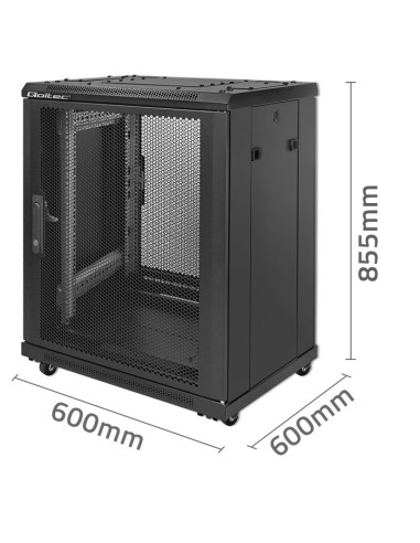 Qoltec Szafa Rack 19" | 15U | 600X855X600 | Perforowane Drzwi