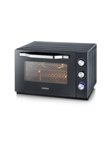 Severin Mini Piekarnik, Termoobieg, Zakres Temp. 100°C-230°C, Ruszt, Blacha, Rożen, Taca, Timer, 60 L, Moc 2200W To2073