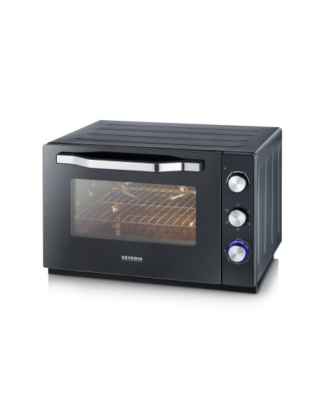 Severin Mini Piekarnik, Termoobieg, Zakres Temp. 100°C-230°C, Ruszt, Blacha, Rożen, Taca, Timer, 60 L, Moc 2200W To2073