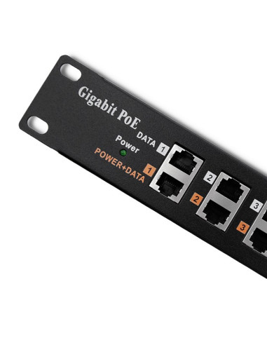 Qoltec Patch Panel Rack | 12 Portów | Poe | Czarny