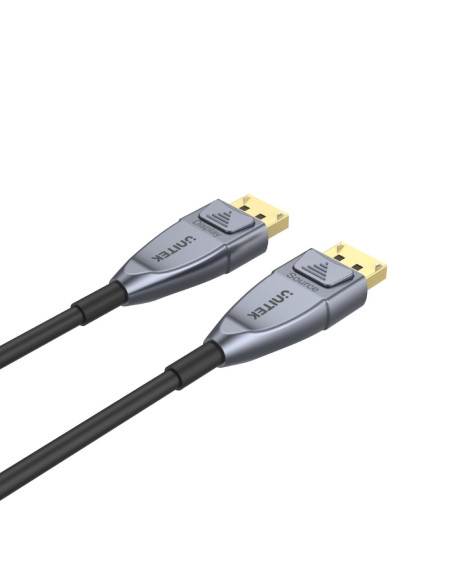 Unitek C1617Gy Kabel Displayport 15 M Czarny, Srebrny