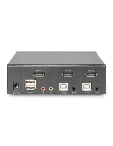 Digitus Przełącznik Kvm, 2-Portowy, Pojedynczy Wyświetlacz, 4K, Hdmi®