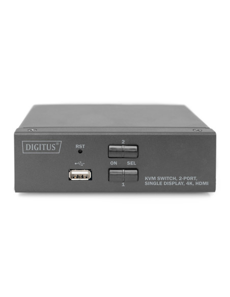 Digitus Przełącznik Kvm, 2-Portowy, Pojedynczy Wyświetlacz, 4K, Hdmi®