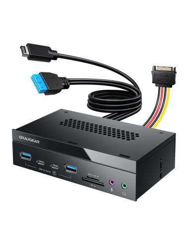 Graugear Panel Frontowy 4-Fach + Czytnik Kart Usb, Sd, Micro